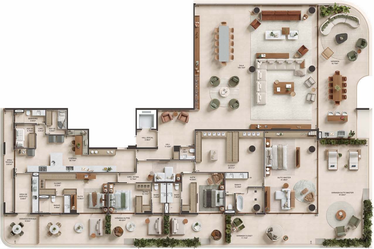 Cobertura, 5 quartos, 1189 m² - Foto 12