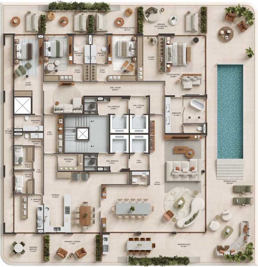 Cobertura, 5 quartos, 1189 m² - Foto 15